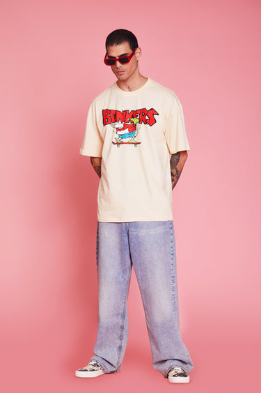 Bonkers Corner Signature Skater Boy oversized T-shirt in XXS, featuring a casual fit and graphic design on soft fabric.
