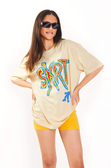 Bonkers Corner Skrt oversized T-shirt in XXS size, featuring bold graphic design and relaxed fit for casual wear.