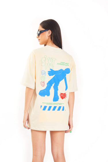 Bonkers Corner Skrt oversized T-shirt in black with bold graphic print, relaxed fit, casual style, and short sleeves.
