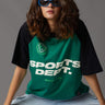 Bonkers Corner oversized Sports Dept T-shirt in XXS size, featuring bold graphic design and relaxed fit for casual wear.