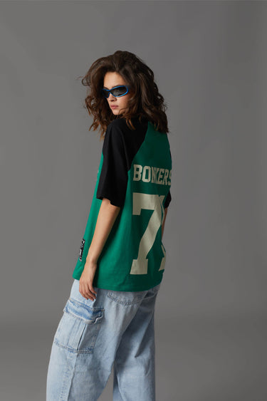 Bonkers Corner Sports Dept oversized T-shirt in XXS, featuring a relaxed fit and bold graphic design for casual wear.