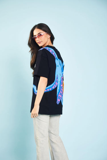 Bonkers Corner Takeover oversized T-shirt in XXS, white, with bold graphic print, casual fit, and soft cotton fabric.