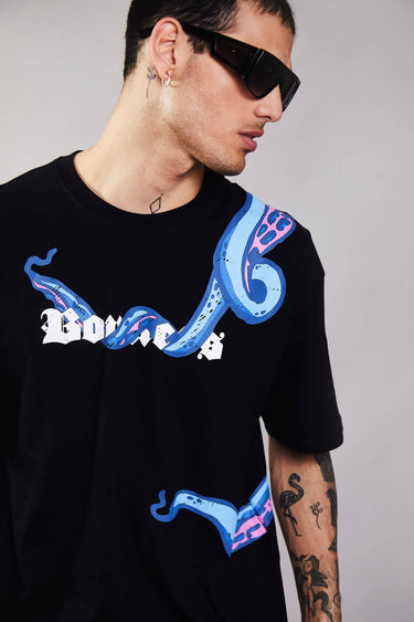 Bonkers Corner Takeover oversized T-shirt in XXS size, featuring a relaxed fit and bold graphic design on soft fabric.