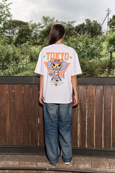Bonkers Corner Tokyo Tiger oversized T-shirt featuring bold tiger graphic, casual fit, and vibrant design on soft fabric.