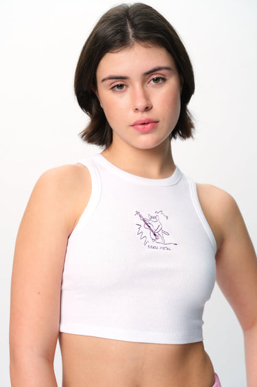 Death Metal ribbed tank top by BonkersCorner store, featuring a fitted design and ribbed fabric in black.