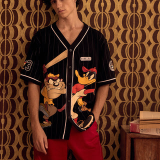 BonkersCorner Hit Man Tune jersey in XS, featuring colorful design and sports-style fit, shown on a mannequin.