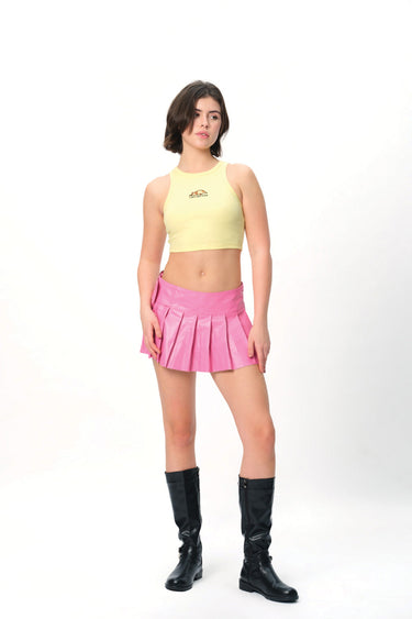 Light pink ribbed tank top from BonkersCorner with "I Can’t Adult Today" slogan, sleeveless design, and fitted style.