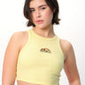 White ribbed tank top with "I Can’t Adult Today" slogan from BonkersCorner, casual sleeveless shirt for relaxed wear.