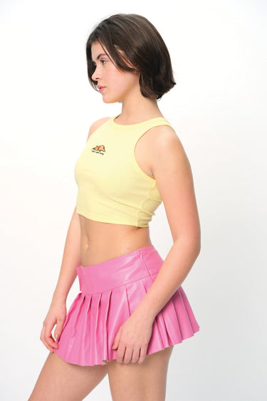 Light gray ribbed tank top with "I Can't Adult Today" printed in black, by BonkersCorner, shown on a mannequin.