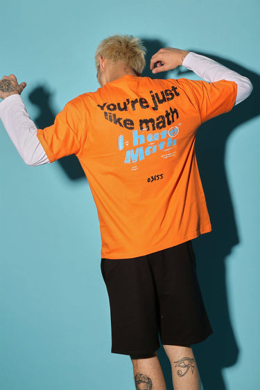 Oversized You Are Just Like Maths T-shirt by BonkersCorner store, featuring bold text and casual fit in natural fabric.