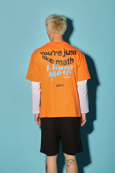 Oversized BonkersCorner "You Are Just Like Maths" T-shirt in XXS with bold text, casual fit, and soft fabric for comfortable style.