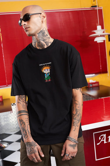 Chuckie Embroidery Oversized T-shirt - BonkersCorner