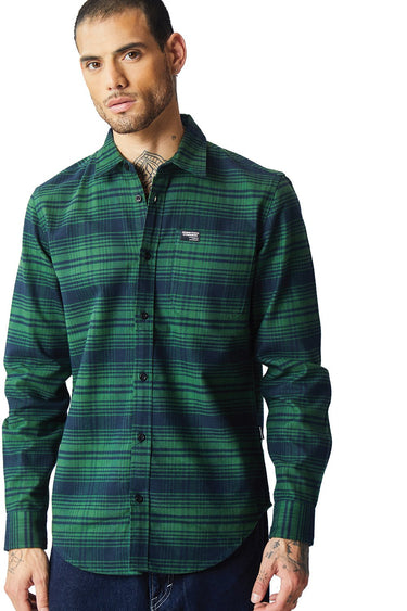 Dark Green Regular Fit Shirt - BonkersCorner
