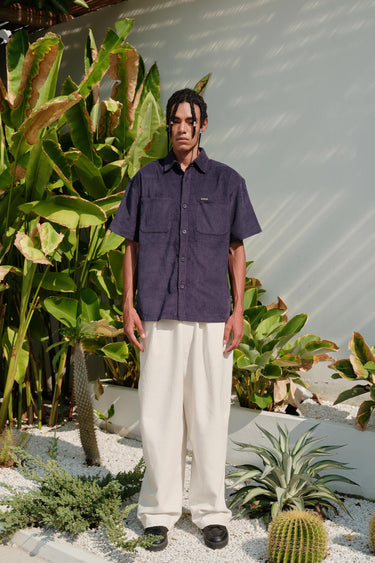 Navy Blue Corduroy Shirt - BonkersCorner