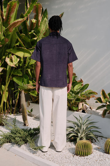 Navy Blue Corduroy Shirt - BonkersCorner