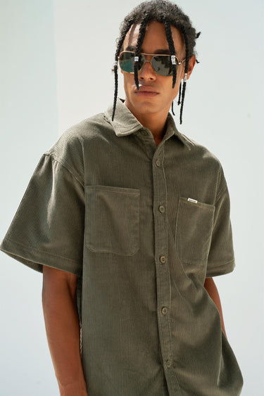 Olive Corduroy Shirt - BonkersCorner