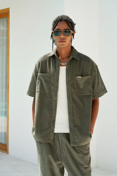 Olive Corduroy Shirt - BonkersCorner