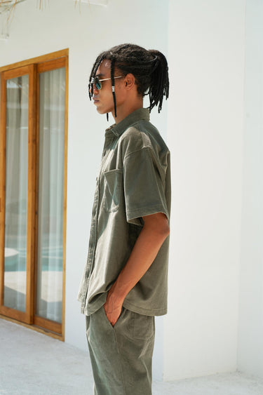 Olive Corduroy Shirt - BonkersCorner