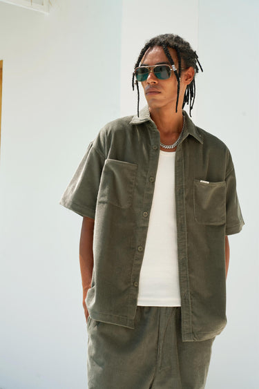 Olive Corduroy Shirt - BonkersCorner