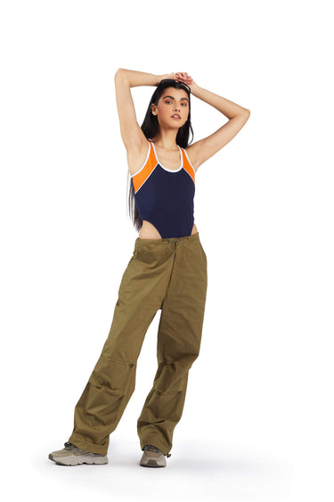 Olive Parachute Pants - BonkersCorner