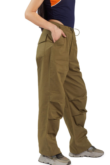 Olive Parachute Pants - BonkersCorner