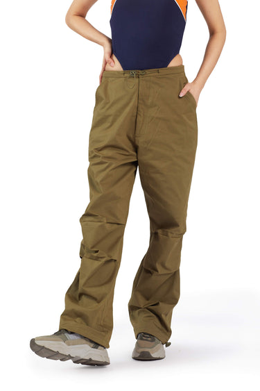 Olive Parachute Pants - BonkersCorner