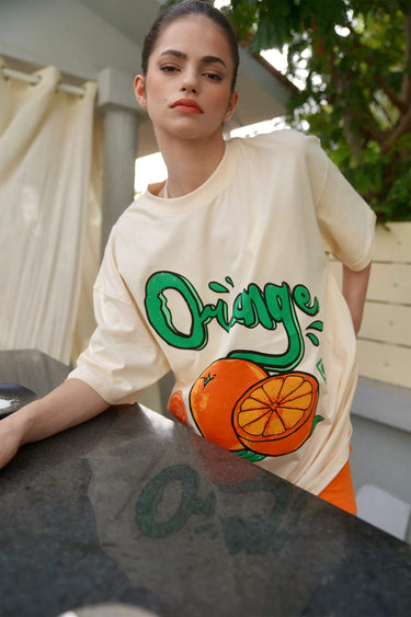 Orange Oversized  T-shirt - BonkersCorner