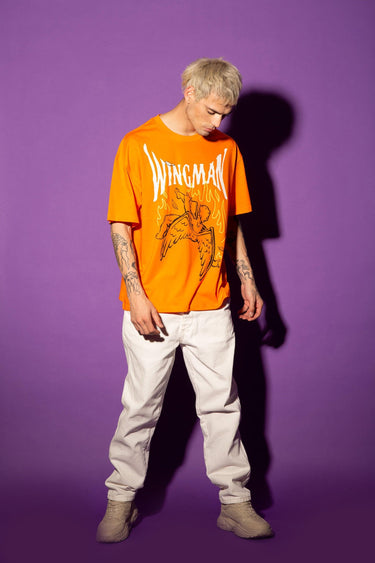 Orange Wingman Oversized T-Shirt - BonkersCorner