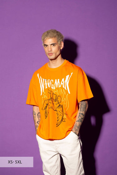 Orange Wingman Oversized T-Shirt - BonkersCorner
