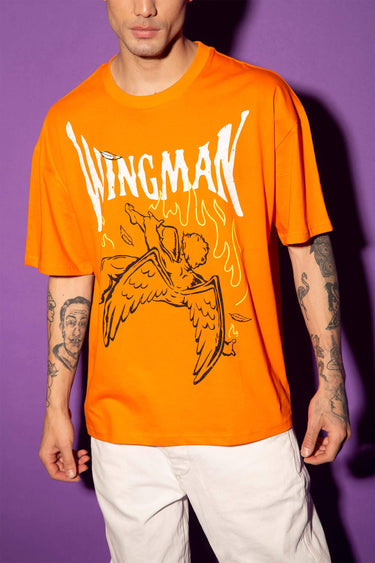 Orange Wingman Oversized T-Shirt - BonkersCorner