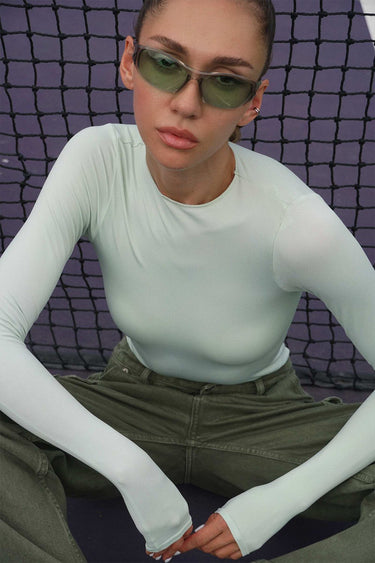 Pastel Green Seamless Bodysuit - BonkersCorner