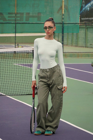 Pastel Green Seamless Bodysuit - BonkersCorner