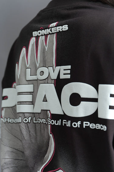 Signature Love And Peace Premium Oversized T-shirt - BonkersCorner