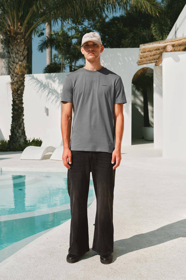 Slate Grey 100% Supima Cotton Relaxed Fit T-shirt - BonkersCorner