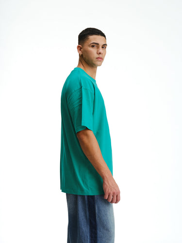 Solid Green Soft Jersey Oversized T-shirt - BonkersCorner