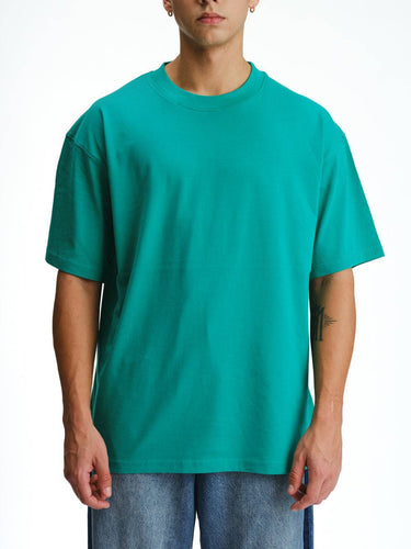 Solid Green Soft Jersey Oversized T-shirt - BonkersCorner