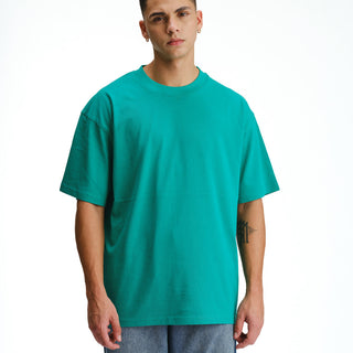 Solid Green Soft Jersey Oversized T-shirt - BonkersCorner