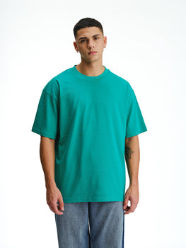 Solid Green Soft Jersey Oversized T-shirt - BonkersCorner