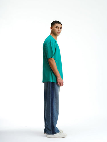 Solid Green Soft Jersey Oversized T-shirt - BonkersCorner
