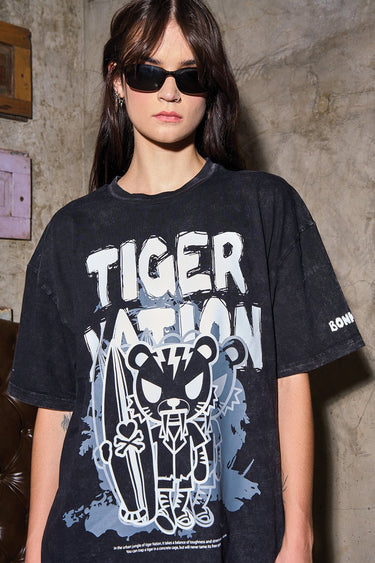 Tiger Nation Faded Oversized T-shirt - BonkersCorner